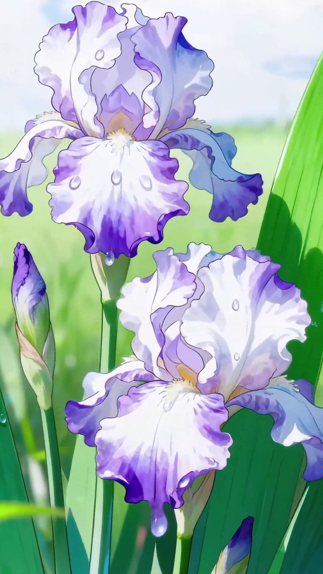 护眼田园鸢尾