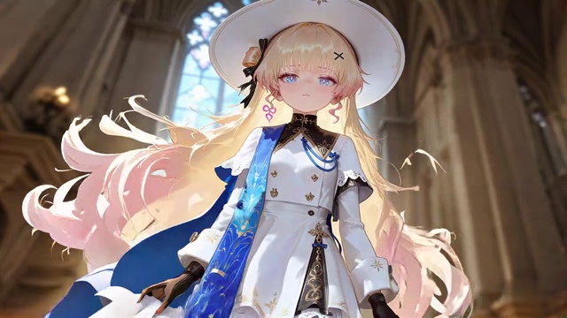 《菲比：教堂光影里的优雅绽放》