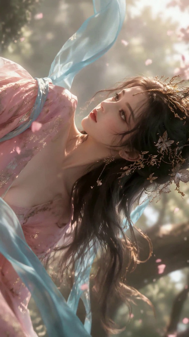 古风樱花下的仙气女神