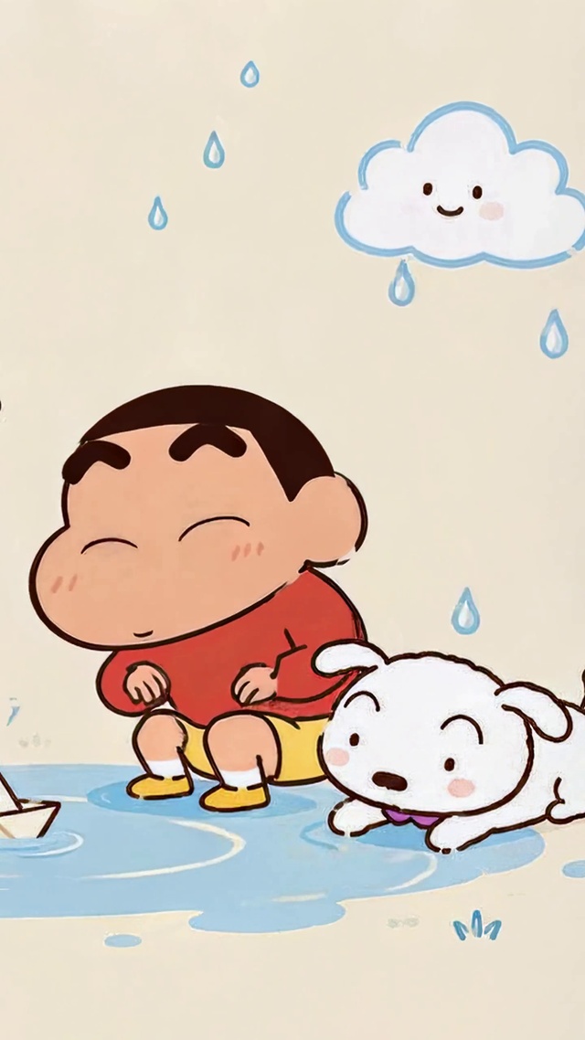 雨停了会晴 可爱蜡笔小新