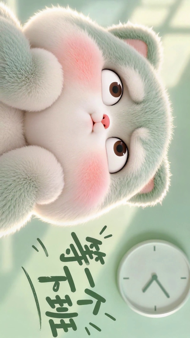 软萌圆润猫坐等下班