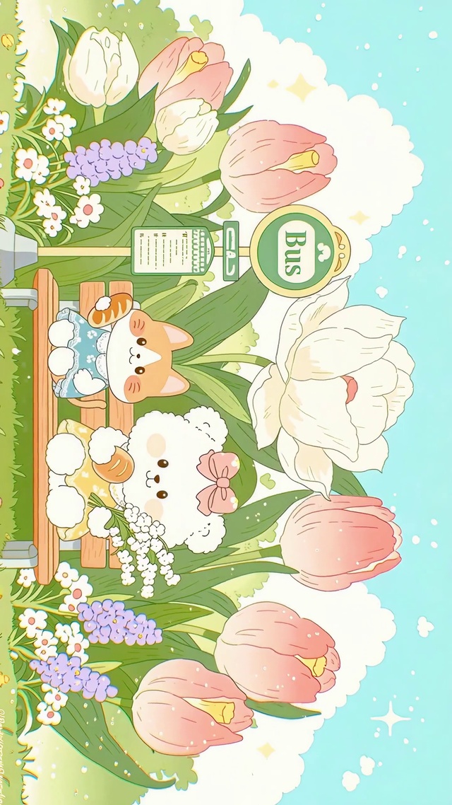 春日公交站的小熊与猫咪