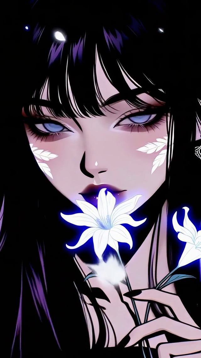 暗夜发光百合少女