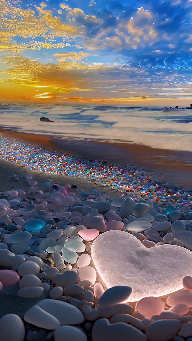 爱心玻璃海滩2