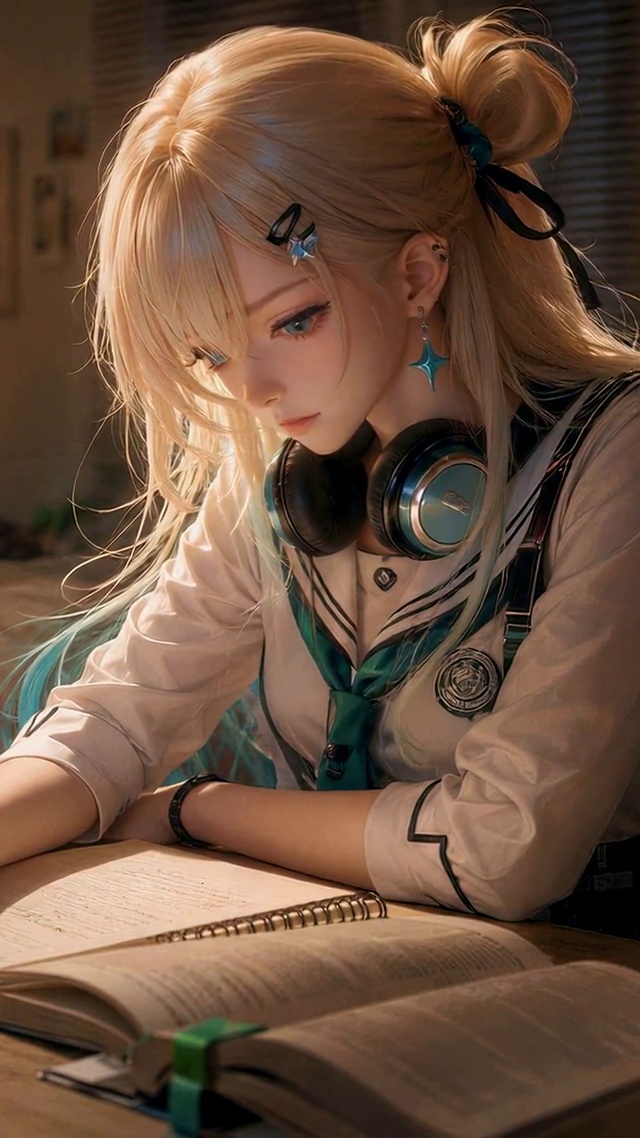 深夜学习的二次元美少女