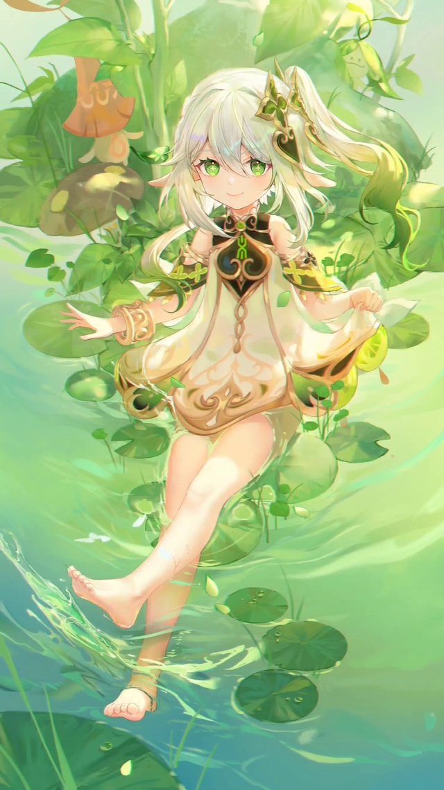 荷塘水中小草神4k