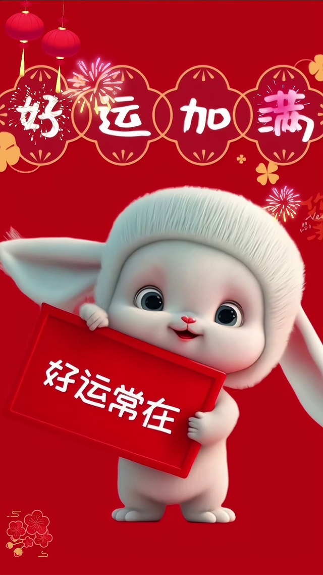 新年好运加满兔子