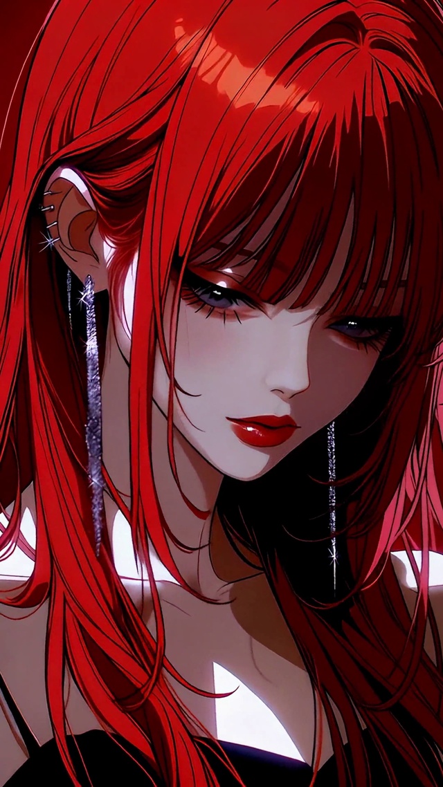 暗调红发酷飒美少女