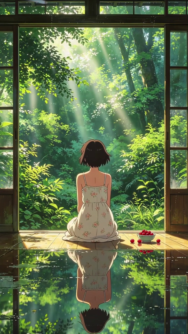 小清新美女背影壁纸