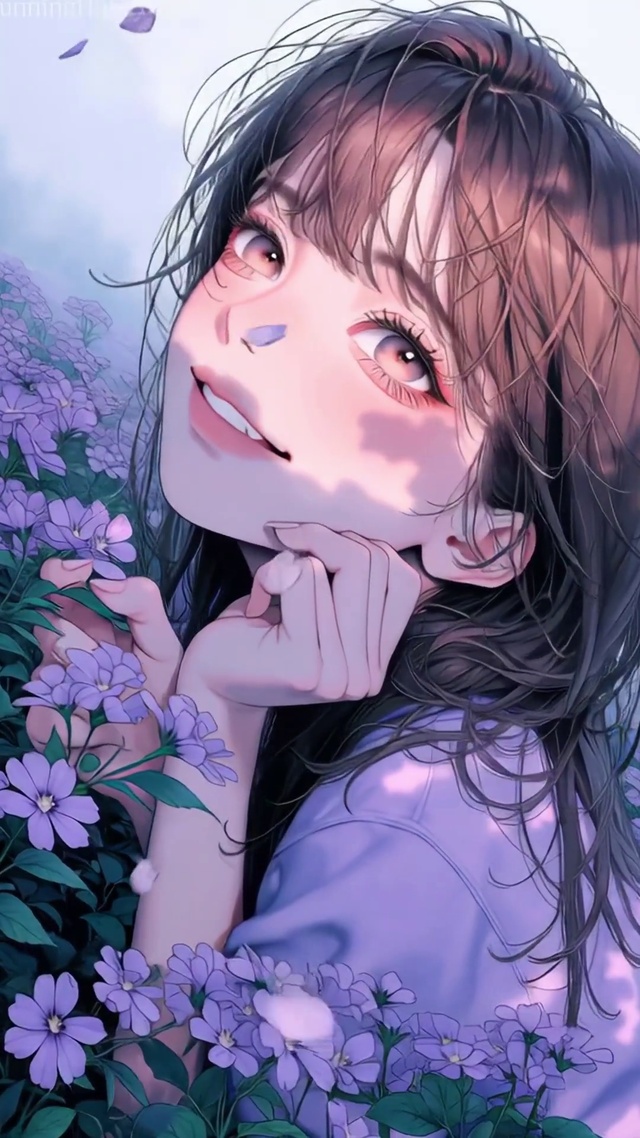 花丛少女循环壁纸