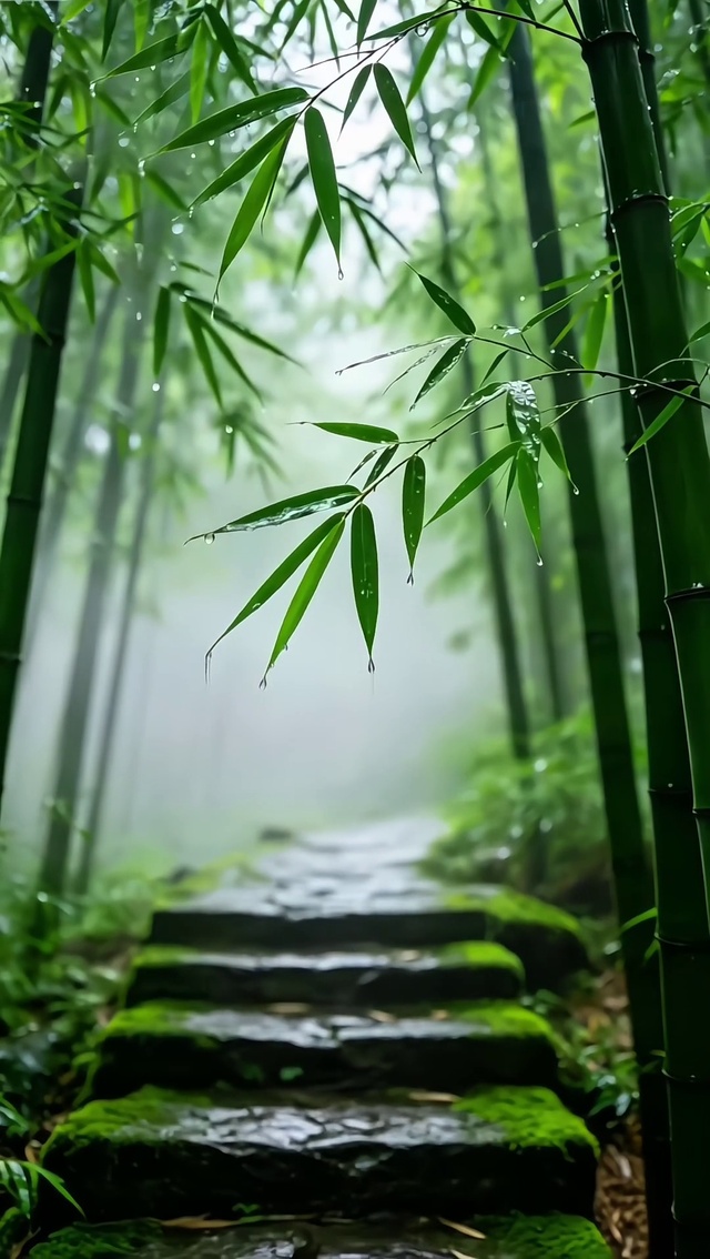 雨栖竹