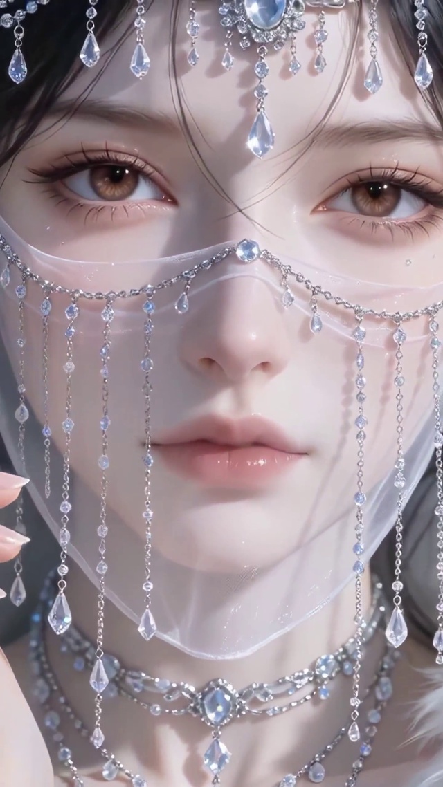 水晶面纱美女