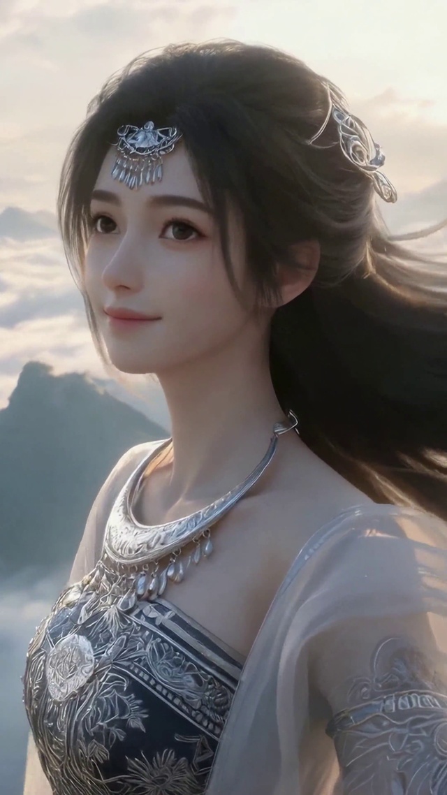 云海仙境古风少女