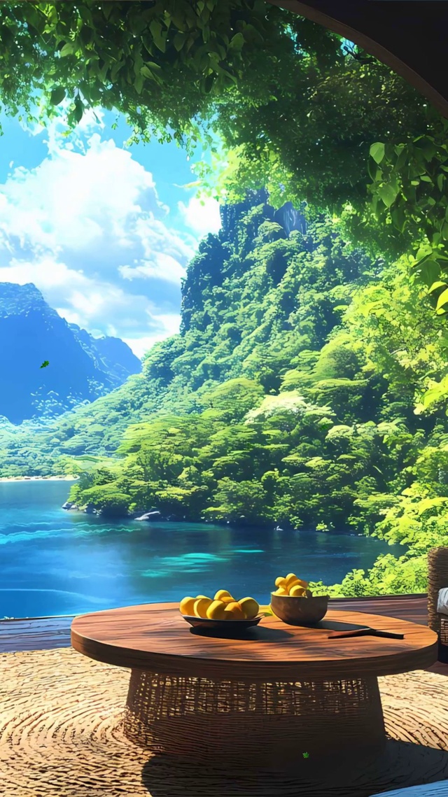 护眼山川绿景河流