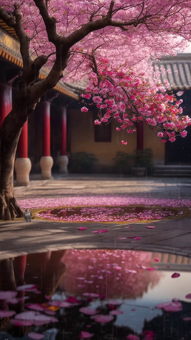 粉色庭院