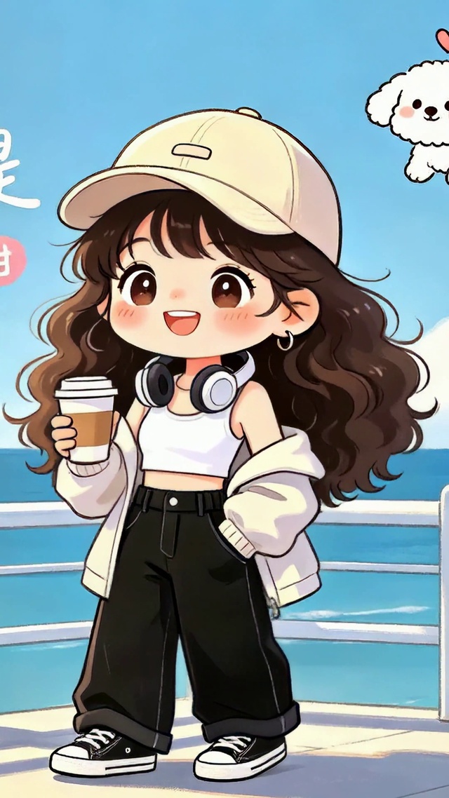 风是自由的海边治愈女孩