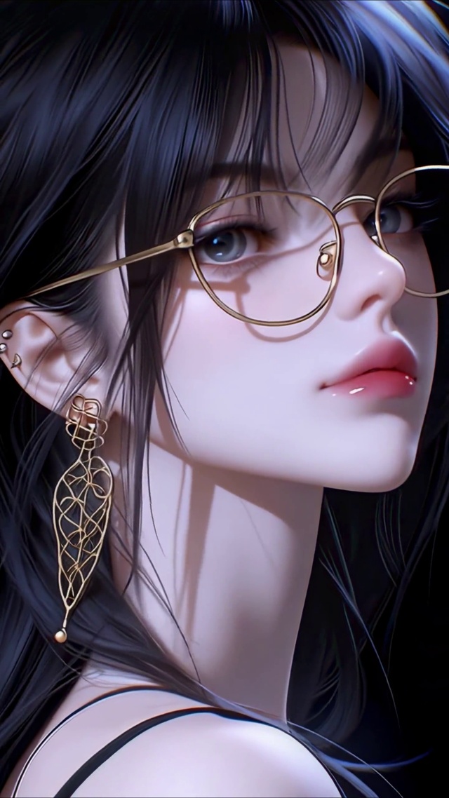 纯欲眼镜红唇美女