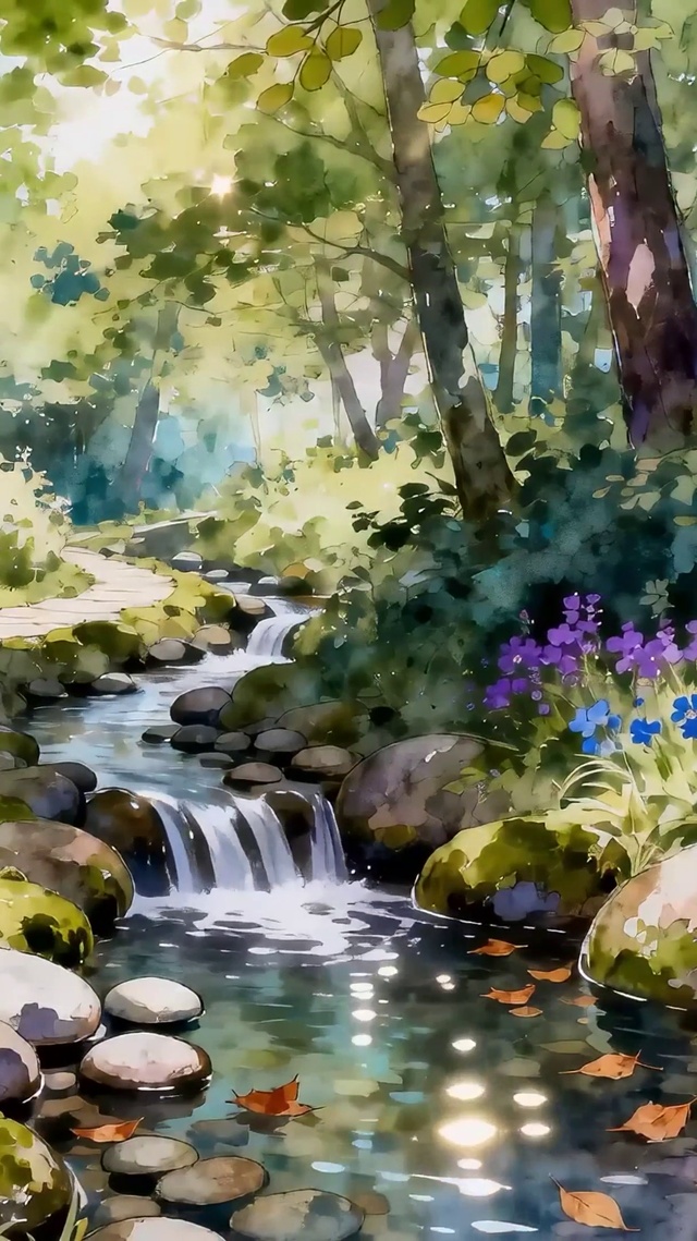 护眼花草树木河流