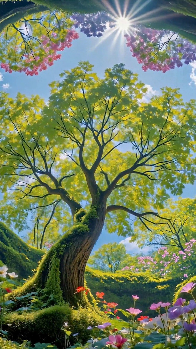 梦幻树洞春日花海