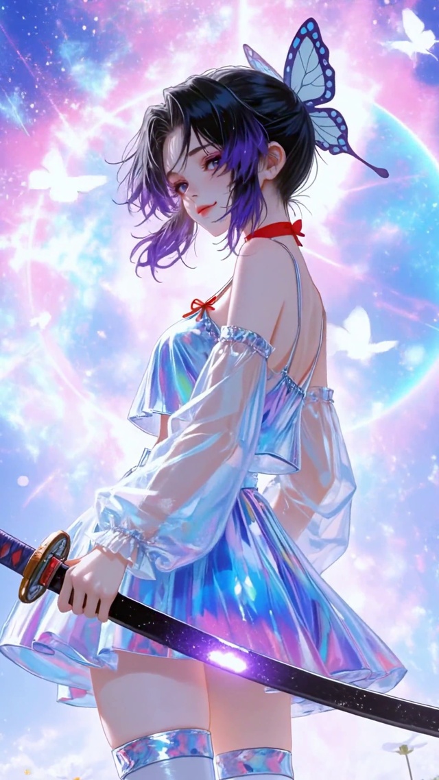 甜美星空下的蝶刃少女蝴蝶忍