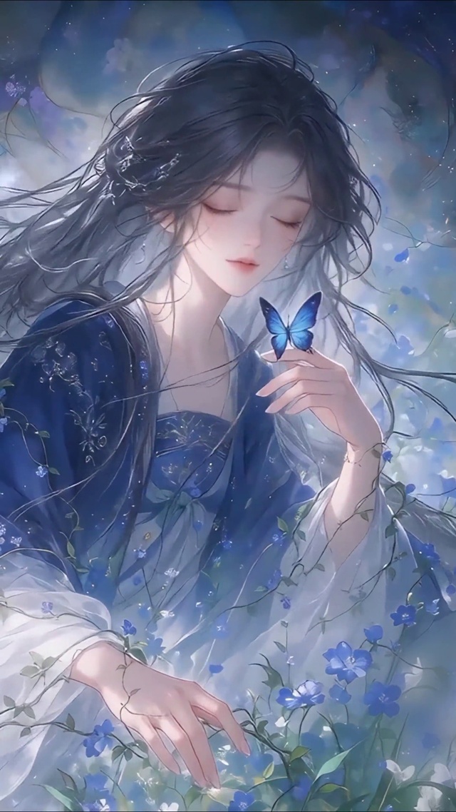 克莱因蓝花藤深海幻蝶少女