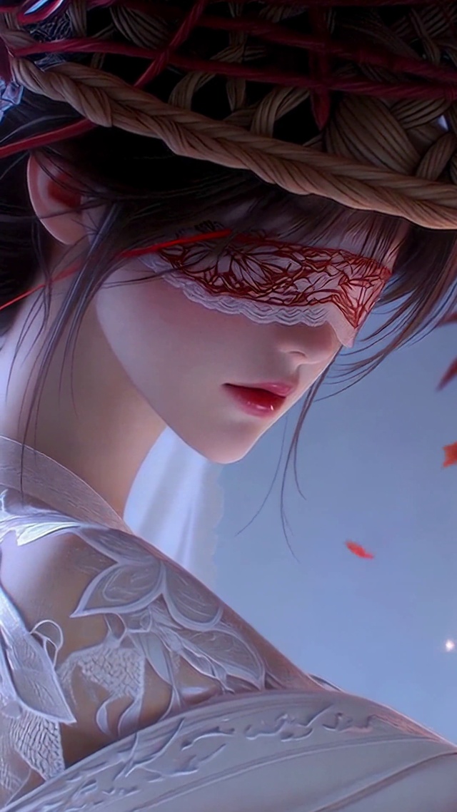 古风蒙眼侠客美少女