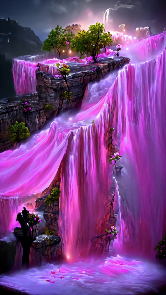 紫色瀑布花