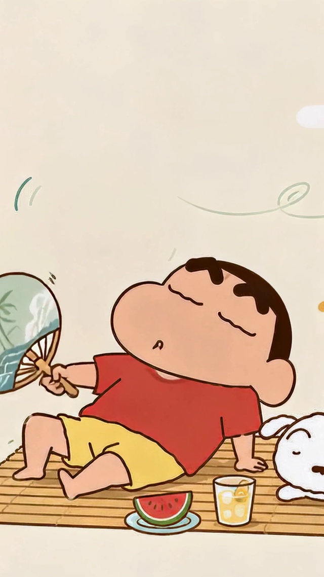 蜡笔小新夏日摇扇纳凉
