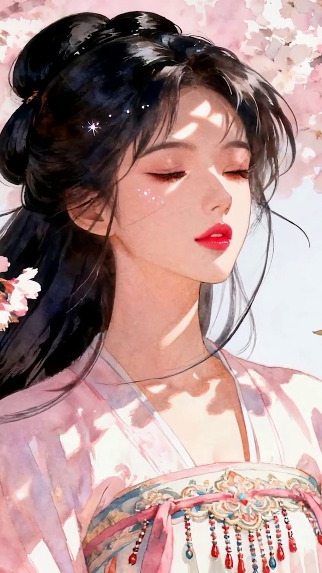 樱花树下女孩