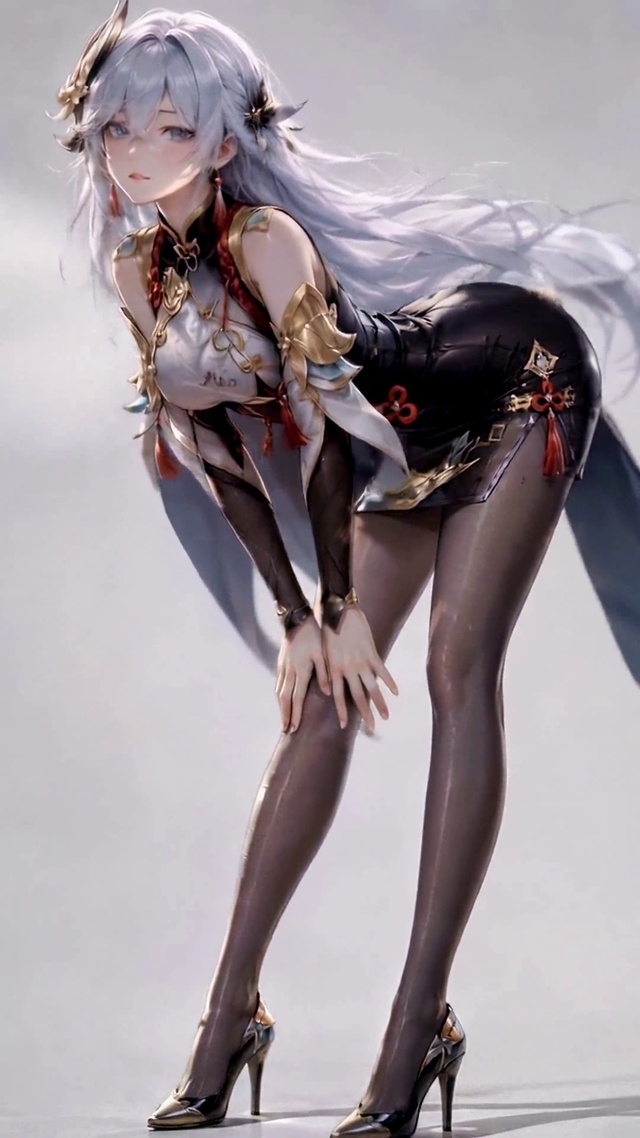 银发旗袍少女