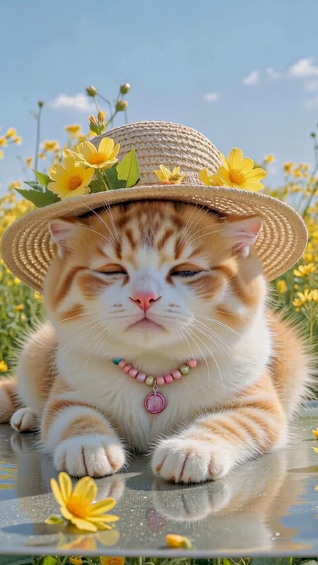花田可爱萌橘猫