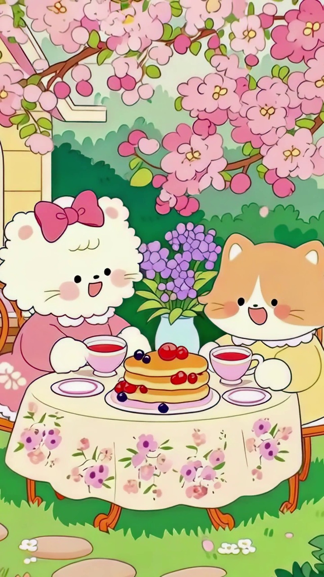 鲜花环绕的春日下午茶