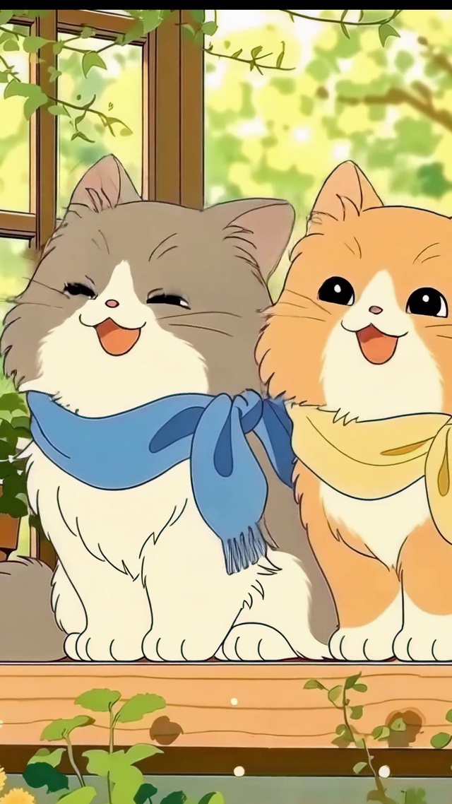 暖阳下的可爱三猫