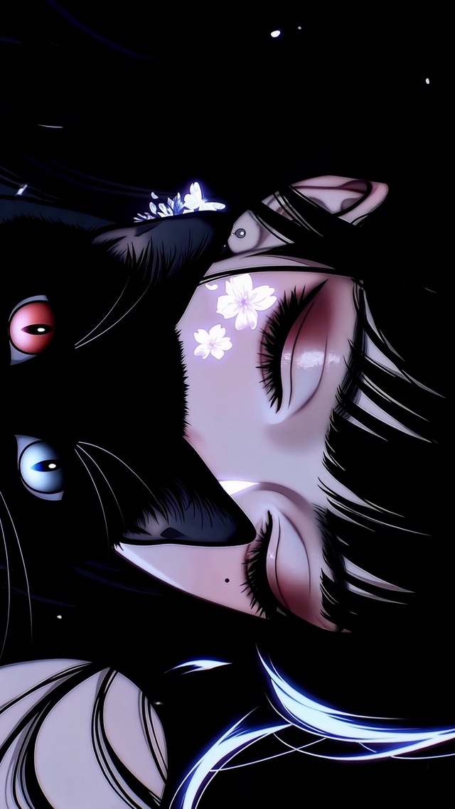 暗调魅惑少女和猫