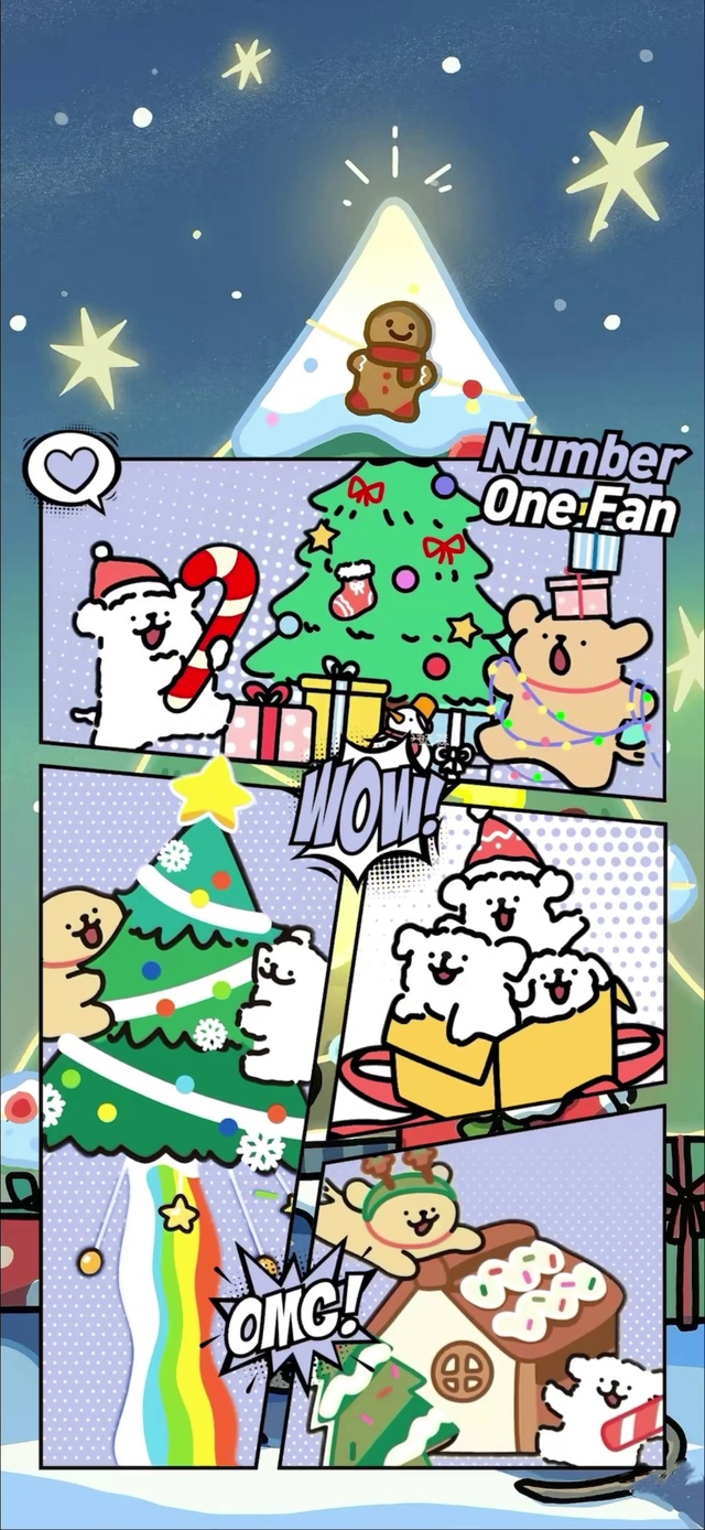 线条小狗圣诞氛围5