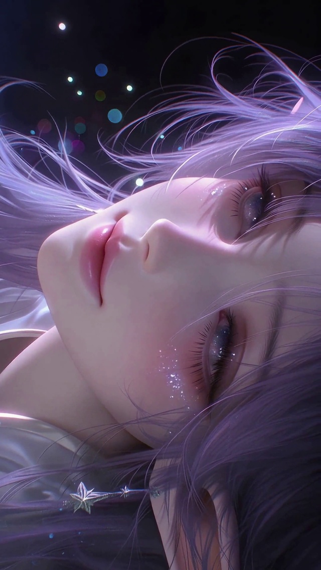 紫发星光精灵美少女