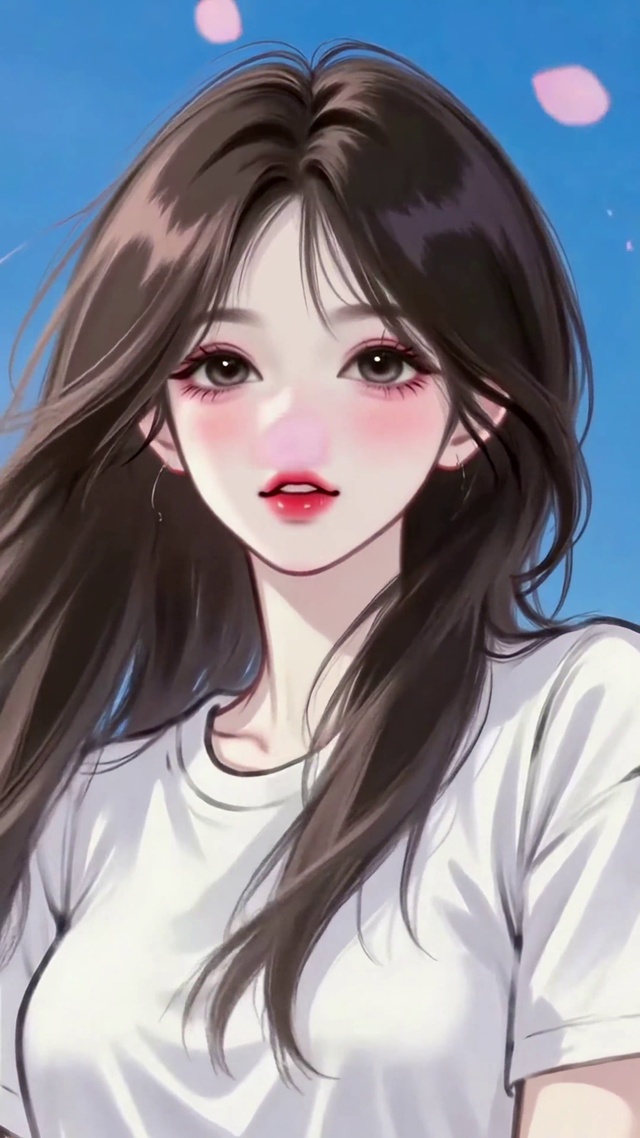 樱花晴空下的清纯美少女