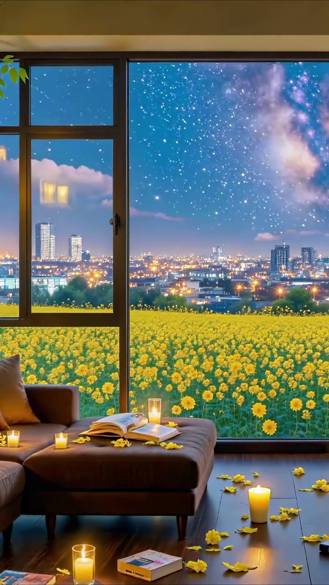 治愈傍晚烛光卧室