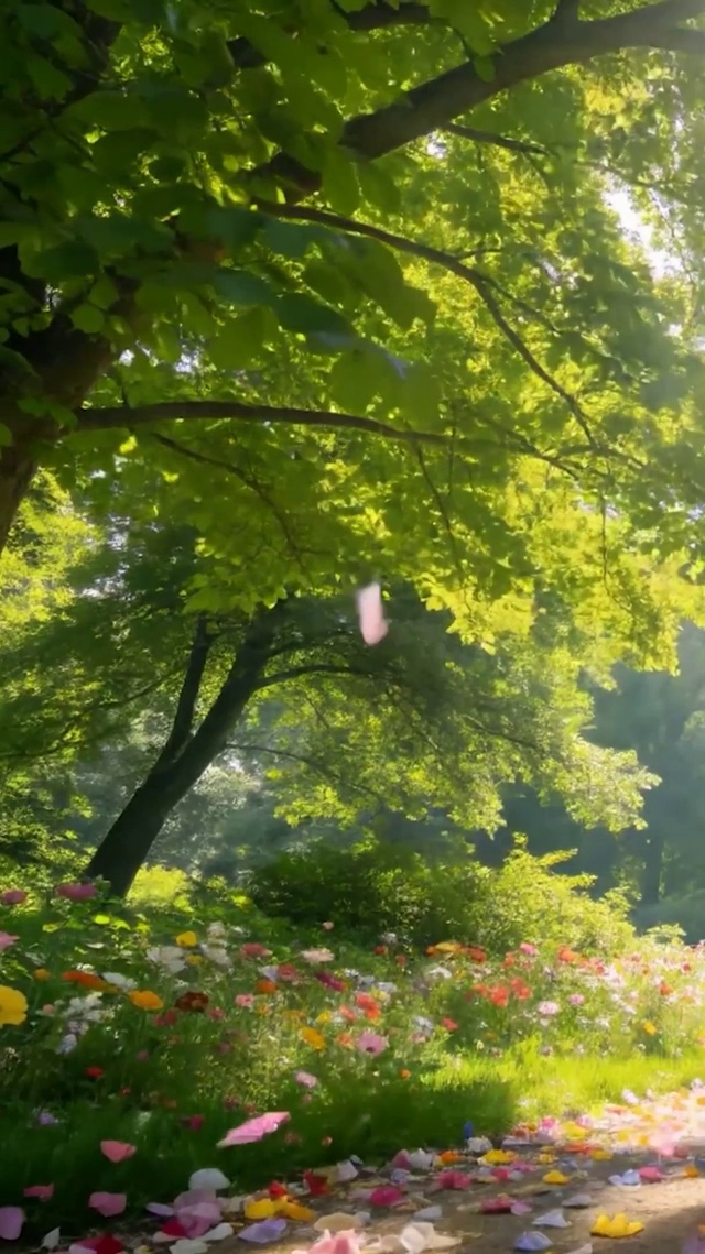绿荫树木