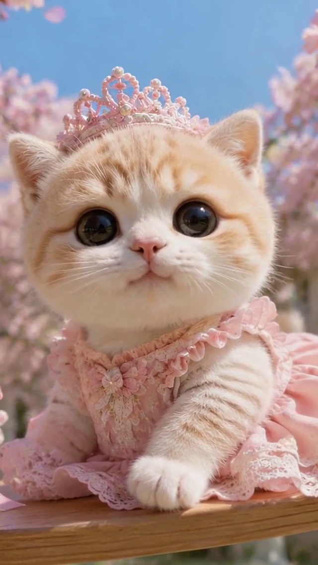 樱花秋千可爱公主萌猫