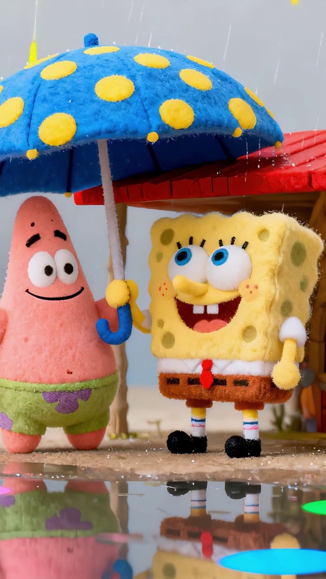 彩虹雨海绵宝宝派大星