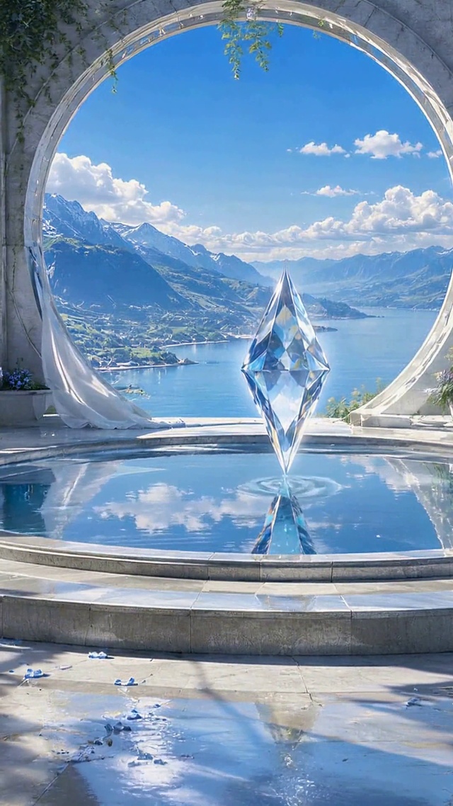 治愈蓝调山湖水晶露台