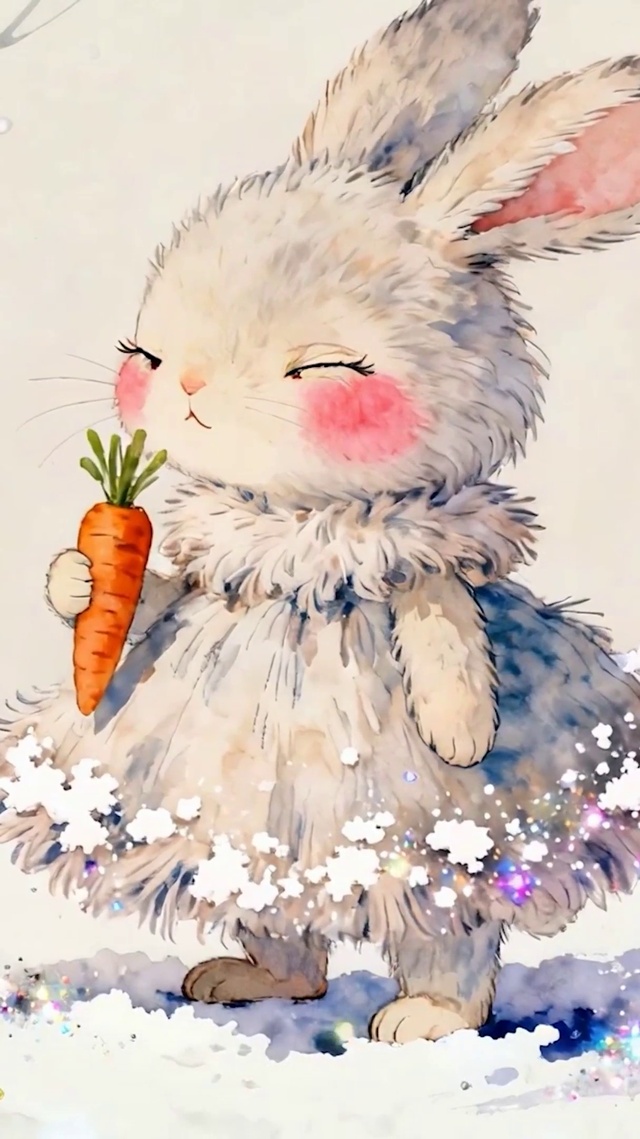 雪地可爱兔子