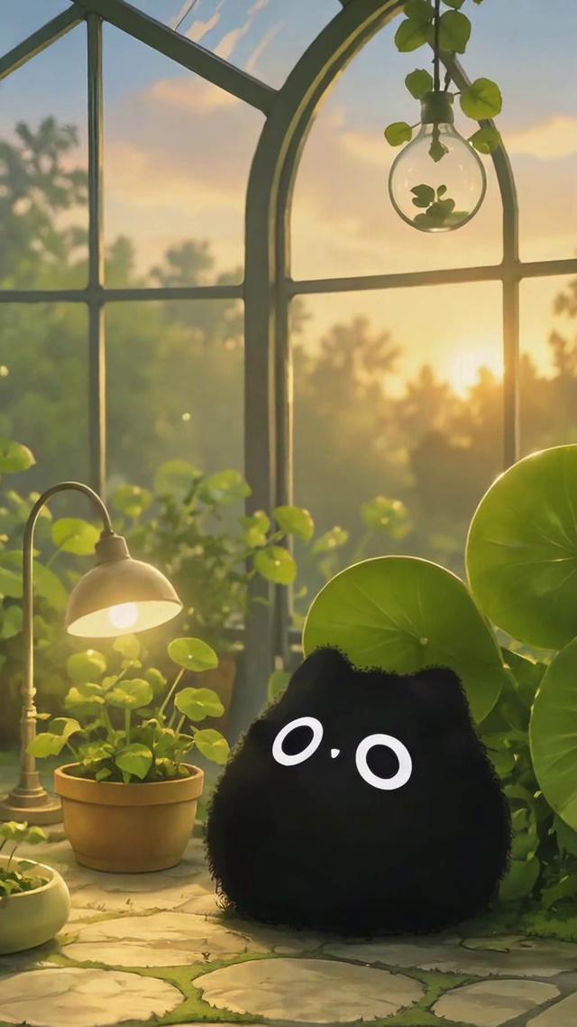 阳光花房可爱小黑球