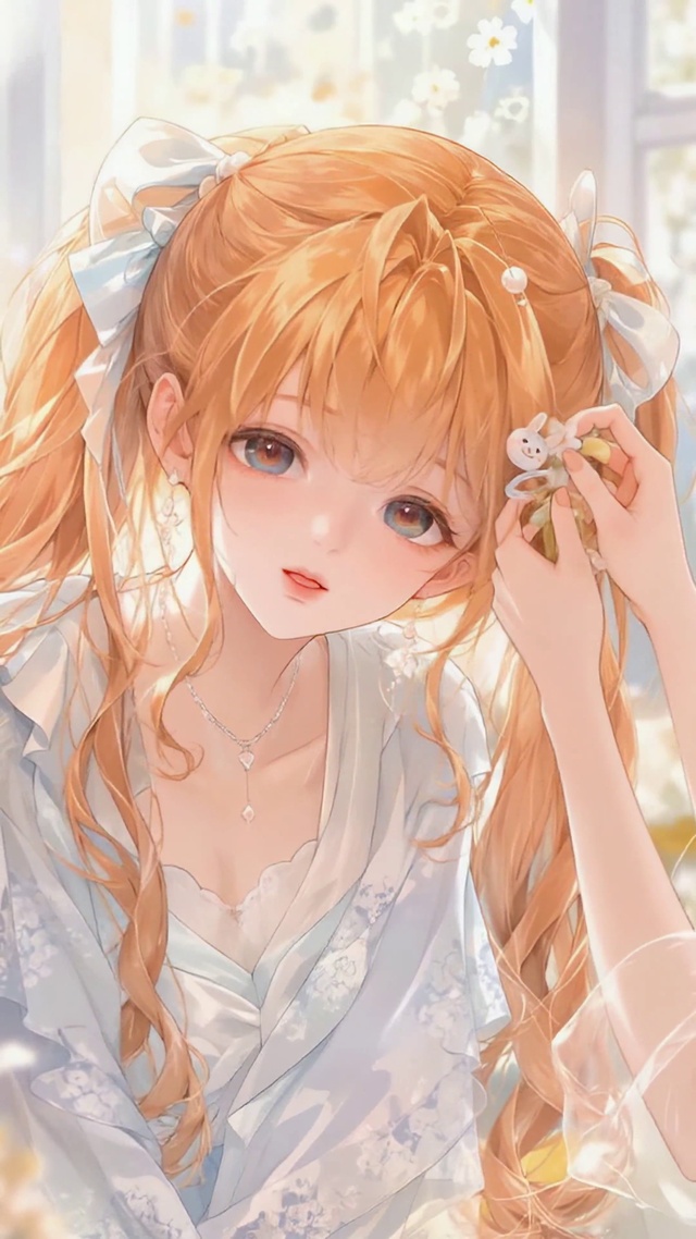 窗边温柔双生金发美少女