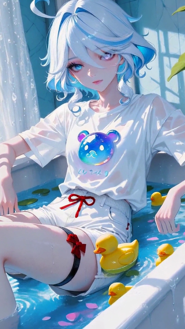 浴缸蓝发少女芙宁娜