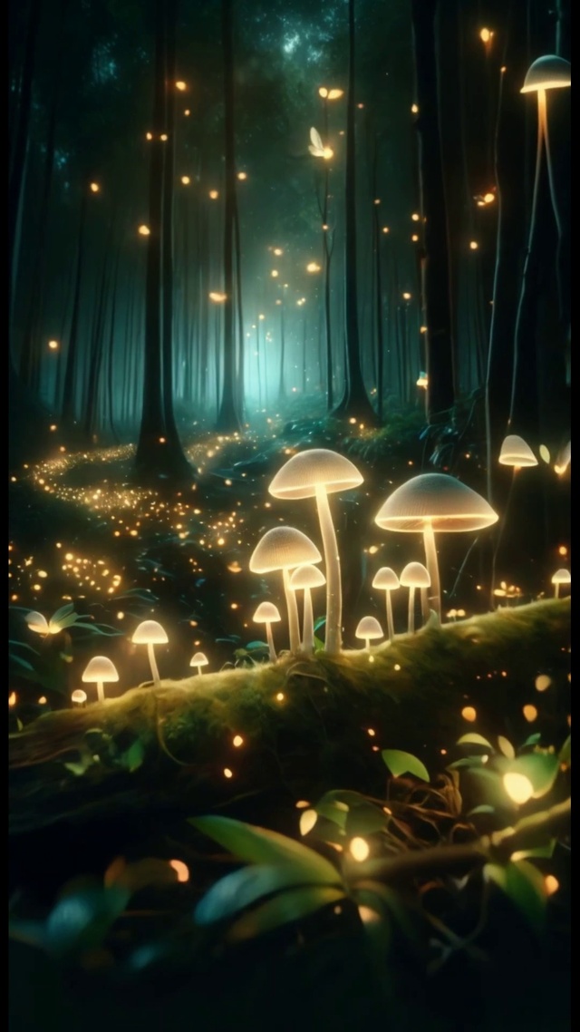 星星点点发光蘑菇