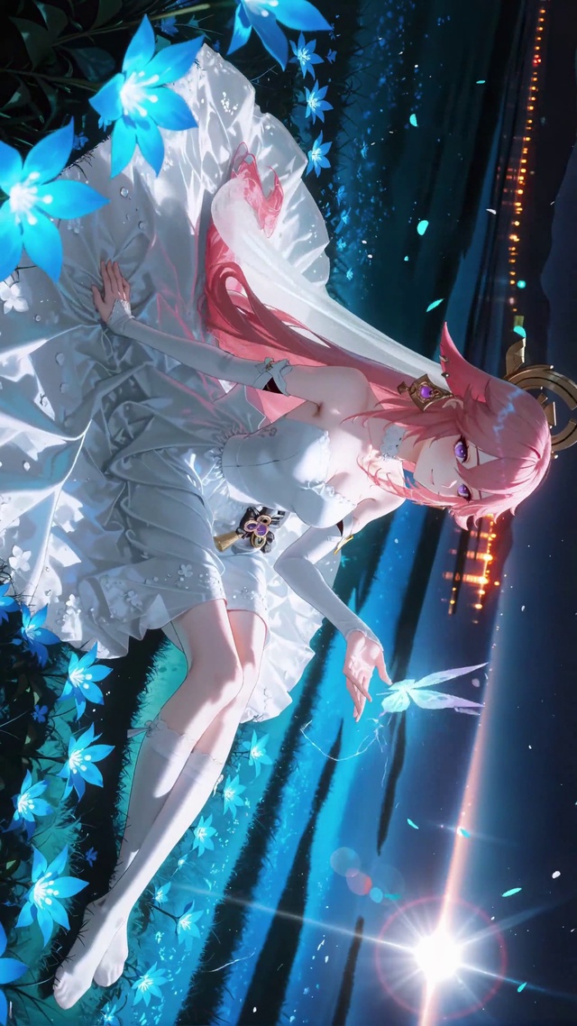 荧光花海婚纱神子