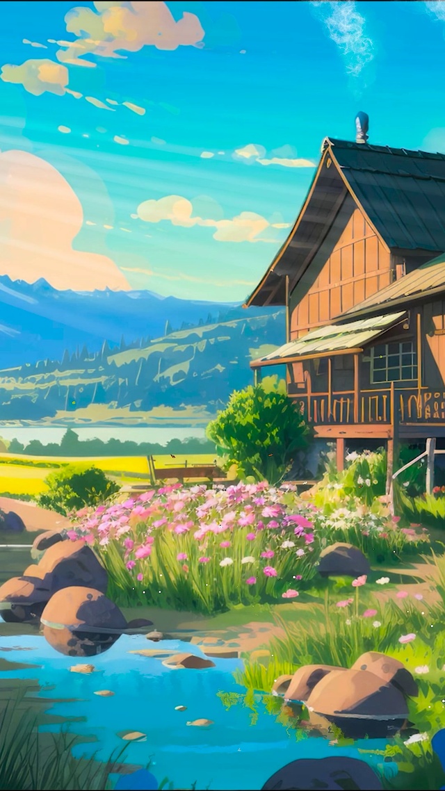 唯美治愈插画乡村木屋