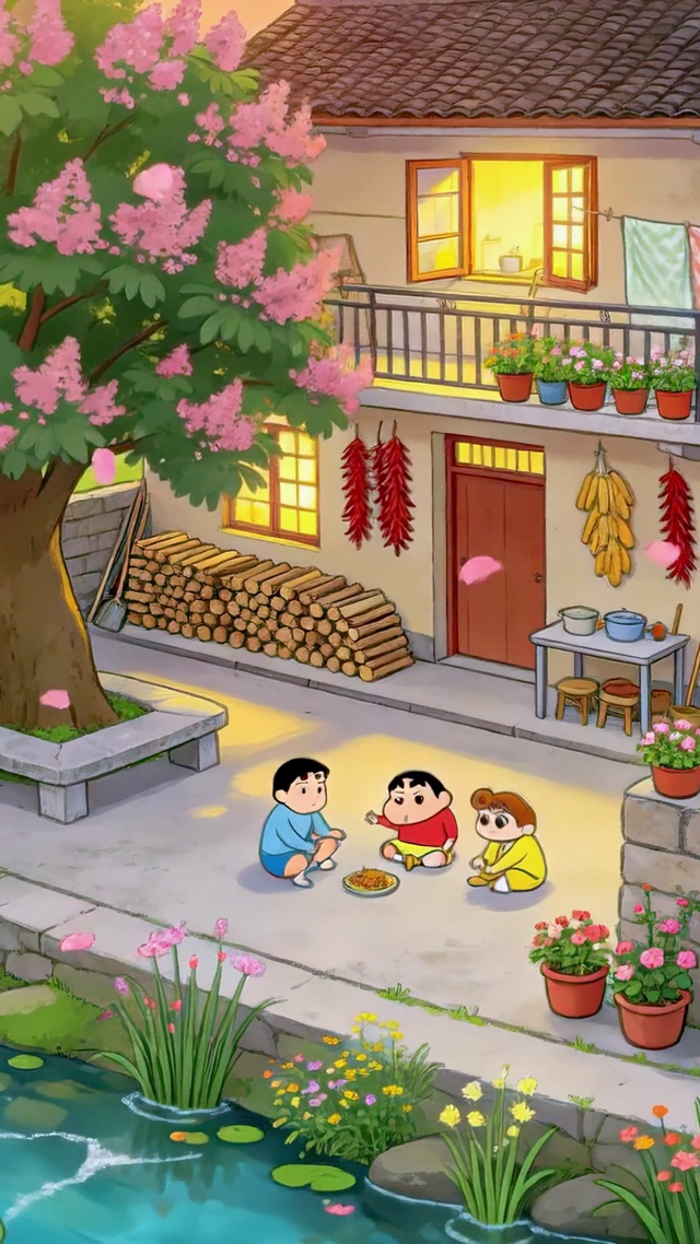 花香小院黄昏